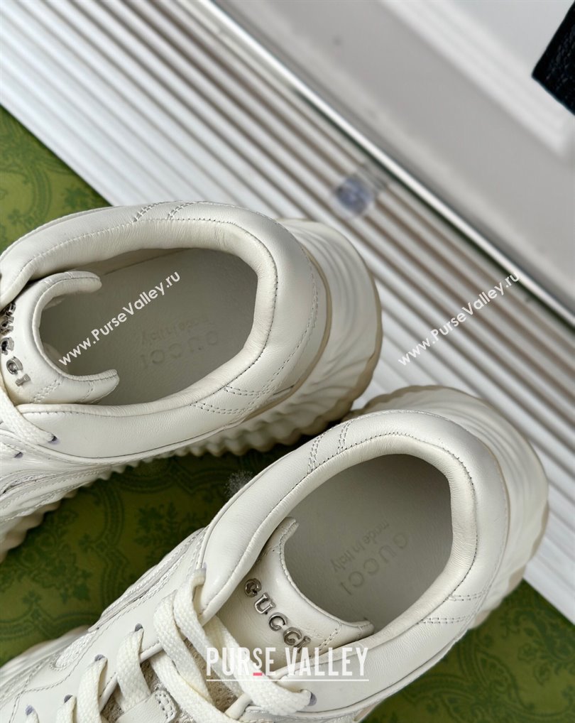 Gucci Ripple trainer Women/Men Sneakers in leather White 2024 (kaola-24041108)