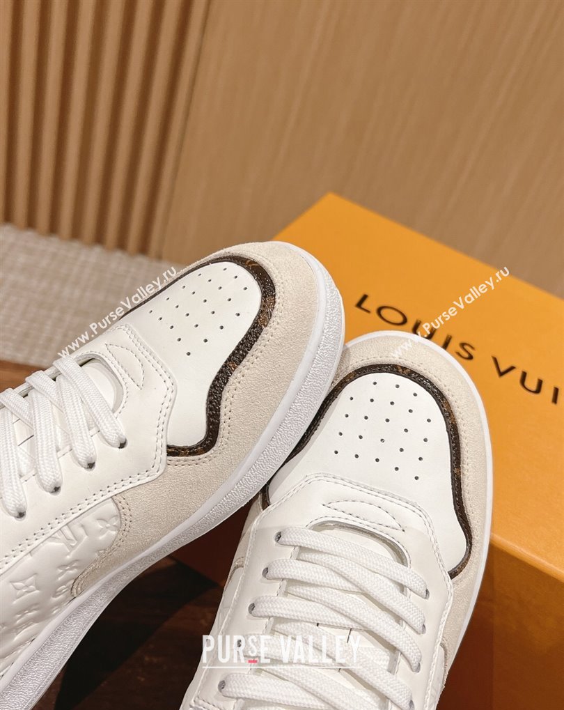 Louis Vuitton LV Stadium Sneakers in Leather White 2024 (kaola-24041114)