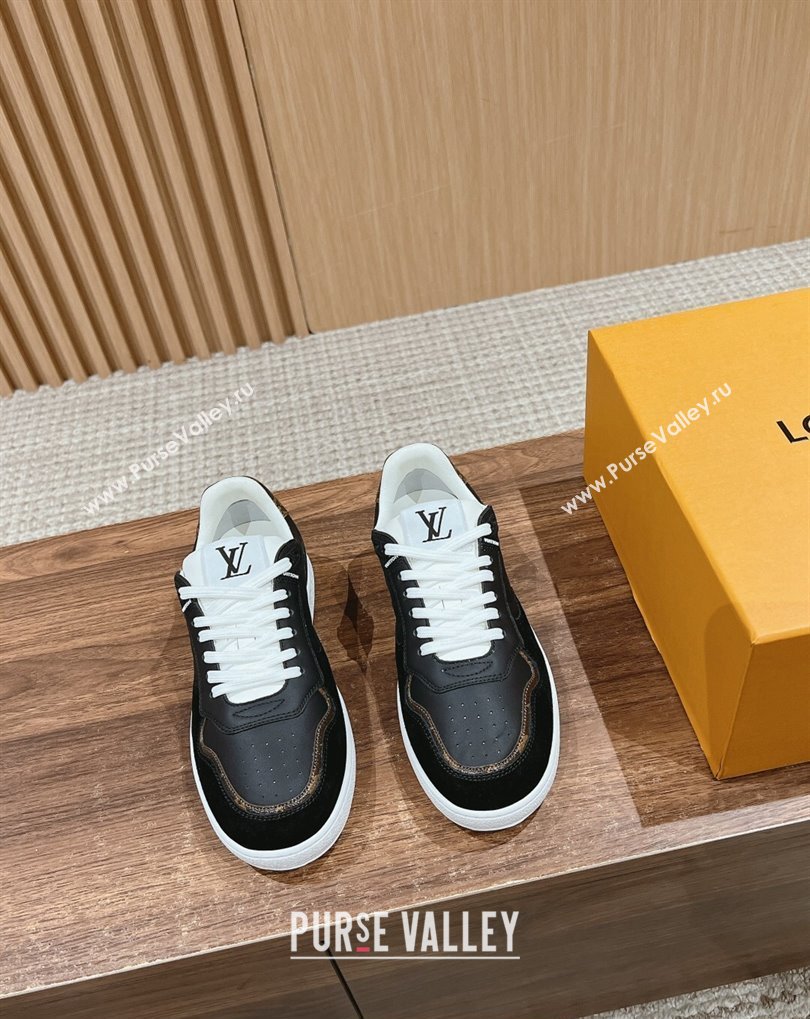 Louis Vuitton LV Stadium Sneakers in Leather Black 2024 (kaola-24041113)