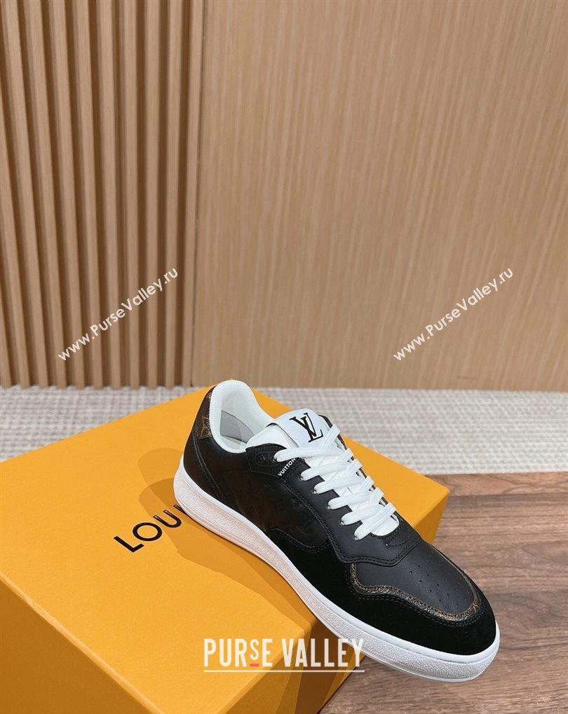 Louis Vuitton LV Stadium Sneakers in Leather Black 2024 (kaola-24041113)