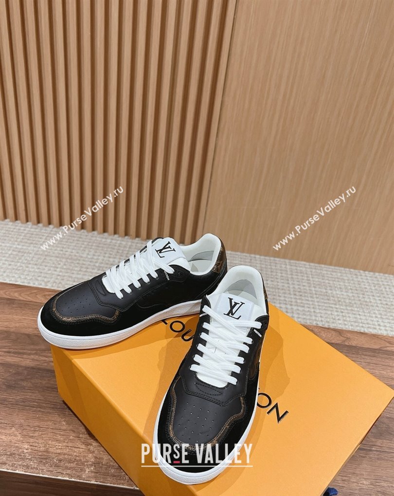 Louis Vuitton LV Stadium Sneakers in Leather Black 2024 (kaola-24041113)