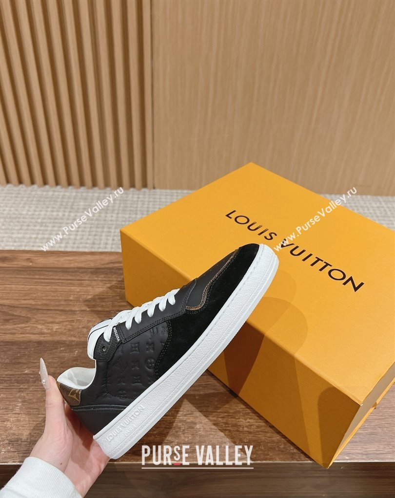 Louis Vuitton LV Stadium Sneakers in Leather Black 2024 (kaola-24041113)