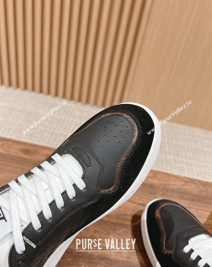 Louis Vuitton LV Stadium Sneakers in Leather Black 2024 (kaola-24041113)