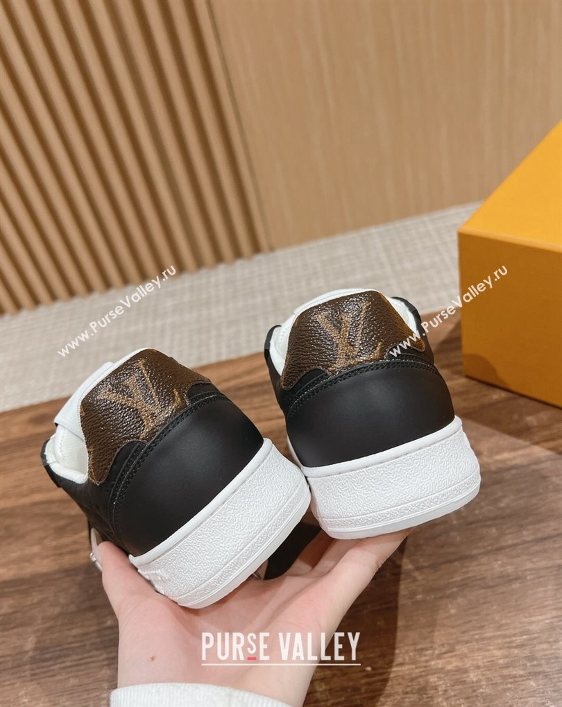 Louis Vuitton LV Stadium Sneakers in Leather Black 2024 (kaola-24041113)