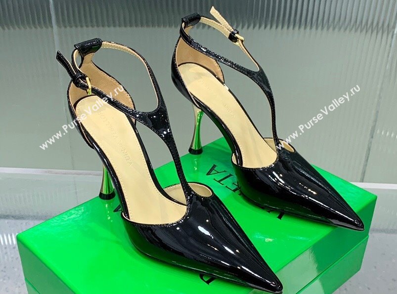 Bottega Veneta Rocket T-Bar Pumps Leather Black 2024 (kaola-24041001)