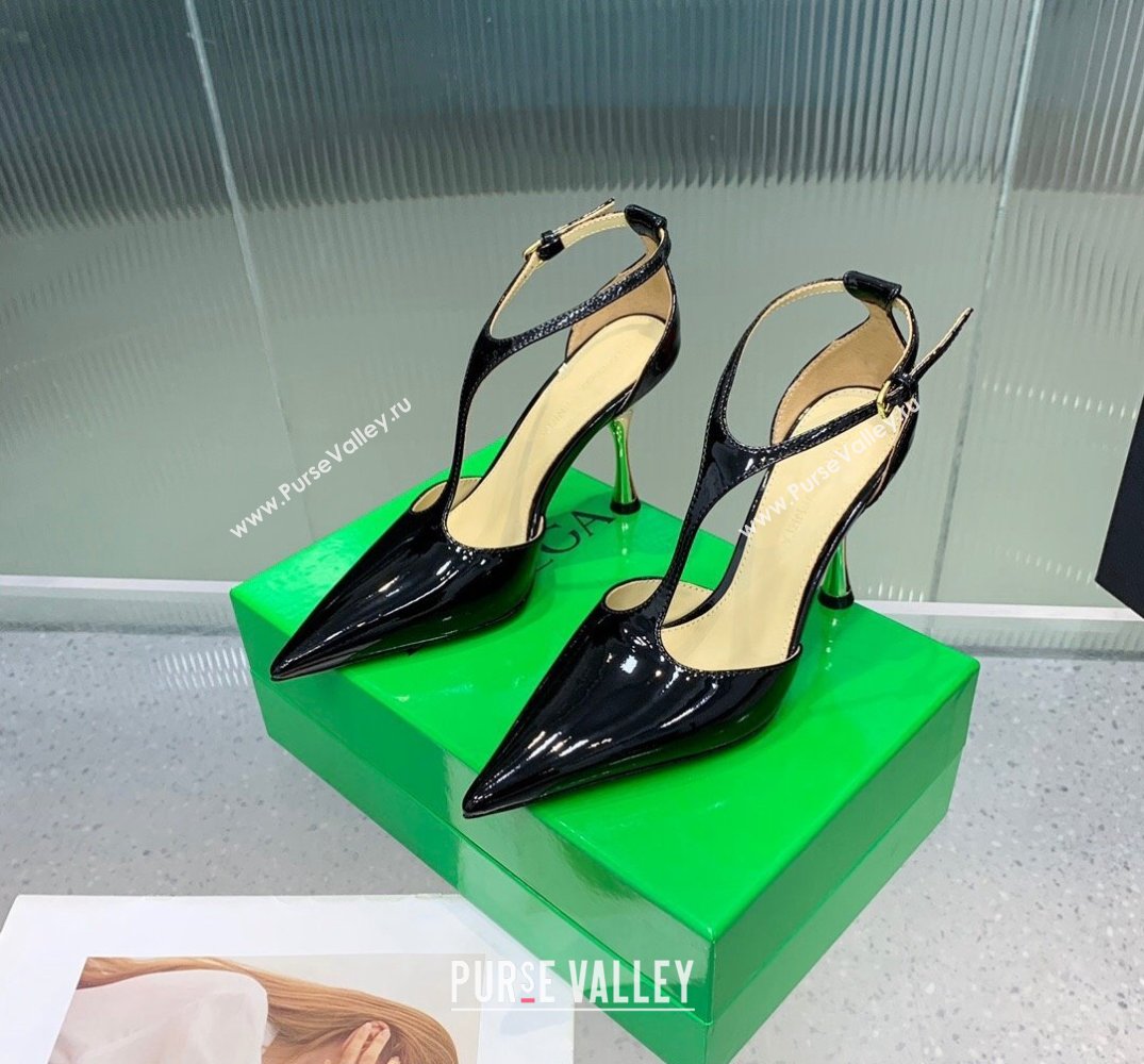 Bottega Veneta Rocket T-Bar Pumps Leather Black 2024 (kaola-24041001)