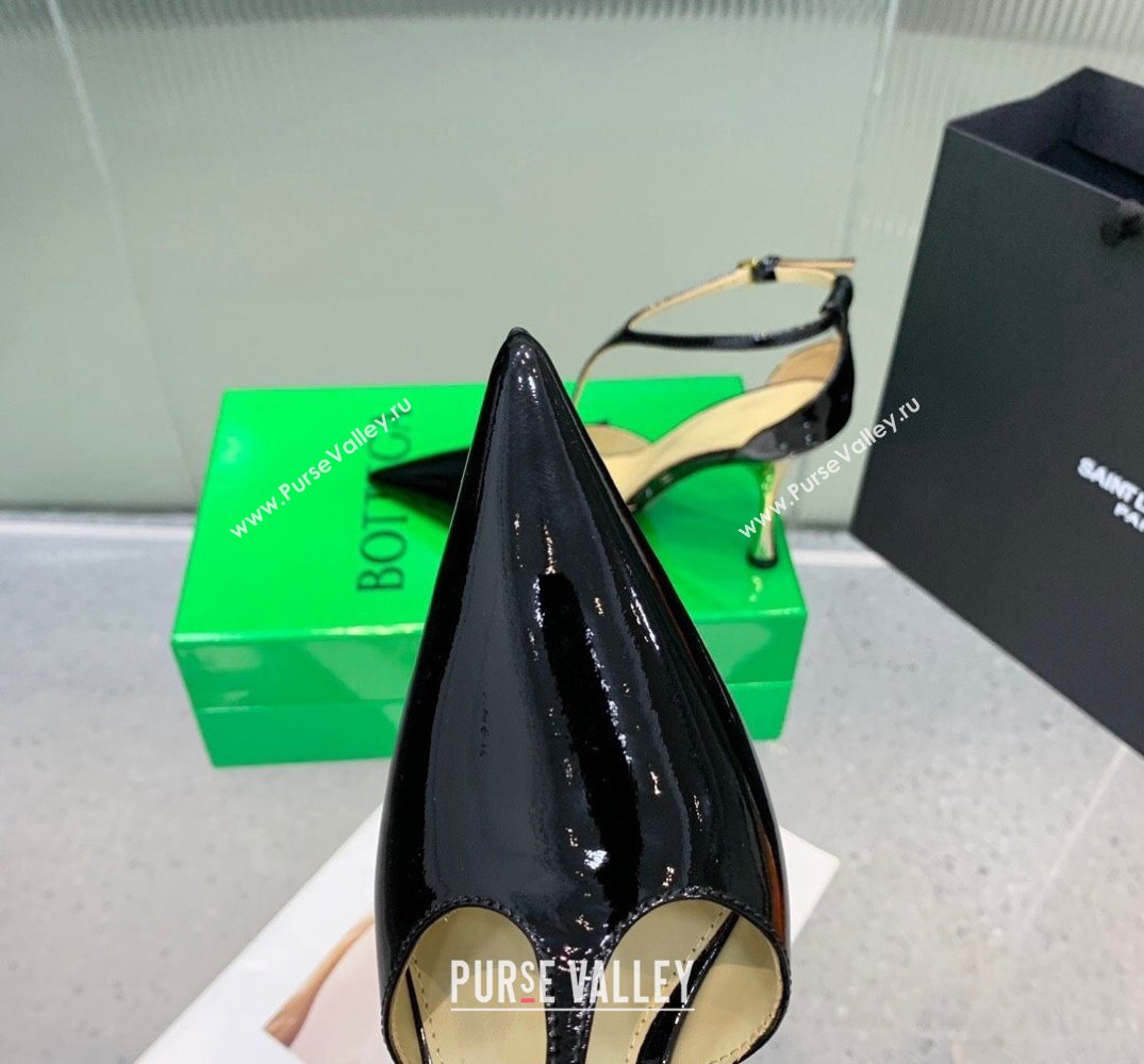 Bottega Veneta Rocket T-Bar Pumps Leather Black 2024 (kaola-24041001)