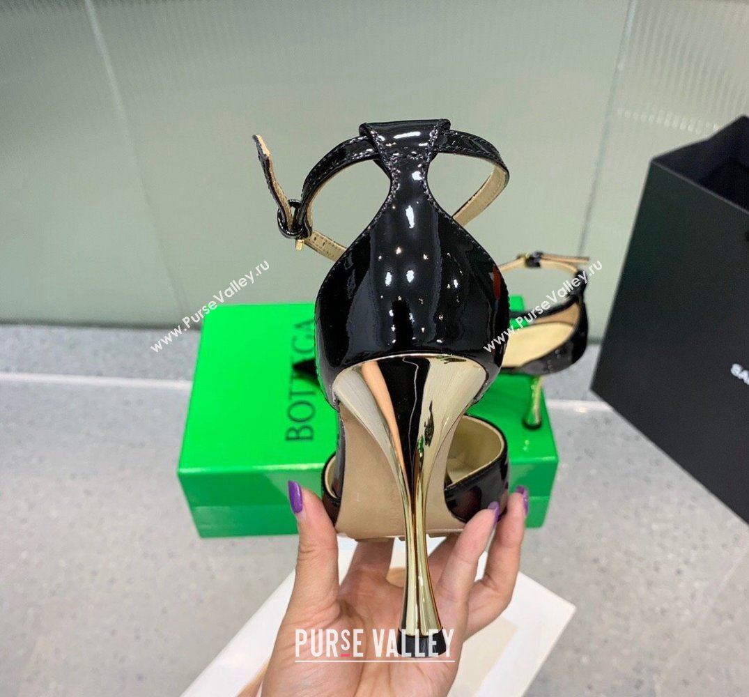 Bottega Veneta Rocket T-Bar Pumps Leather Black 2024 (kaola-24041001)