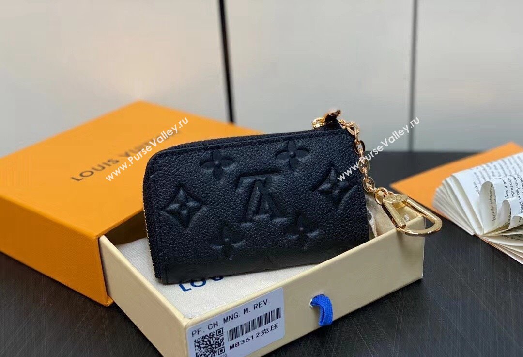 Louis Vuitton Monogram Empreinte Leather Noa Key Holder M83612 Black 2024 (kiki-24041101)