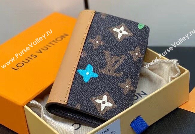 Louis Vuitton Monogram Craggy canvas Pocket Organizer Wallet M83337 Chocolate 2024 (kiki-24041108)