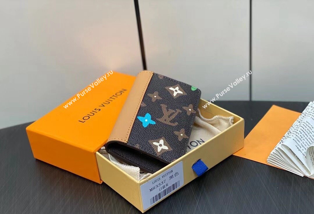 Louis Vuitton Monogram Craggy canvas Pocket Organizer Wallet M83337 Chocolate 2024 (kiki-24041108)