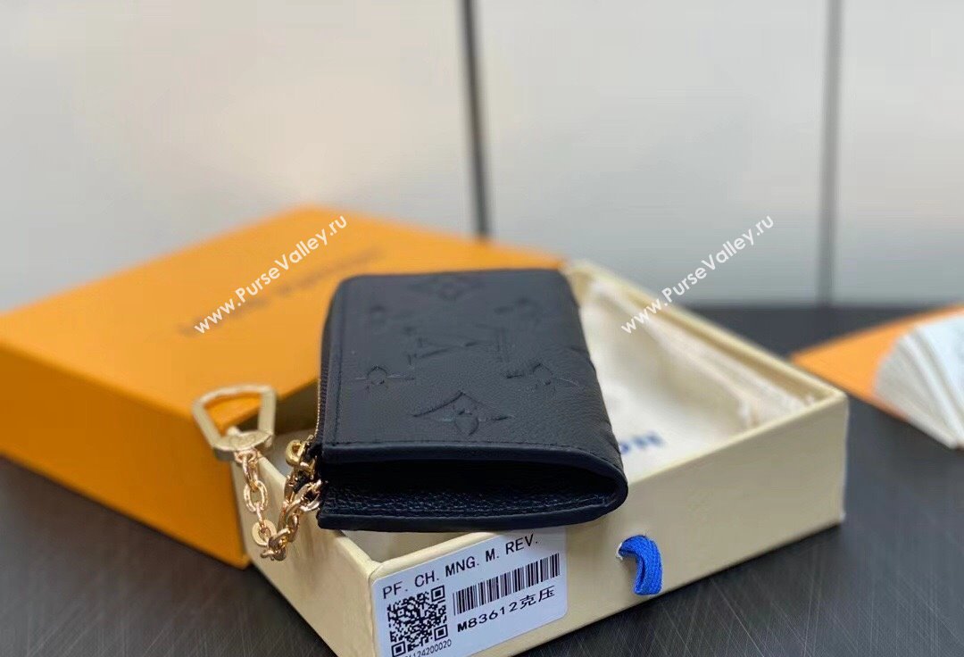Louis Vuitton Monogram Empreinte Leather Noa Key Holder M83612 Black 2024 (kiki-24041101)