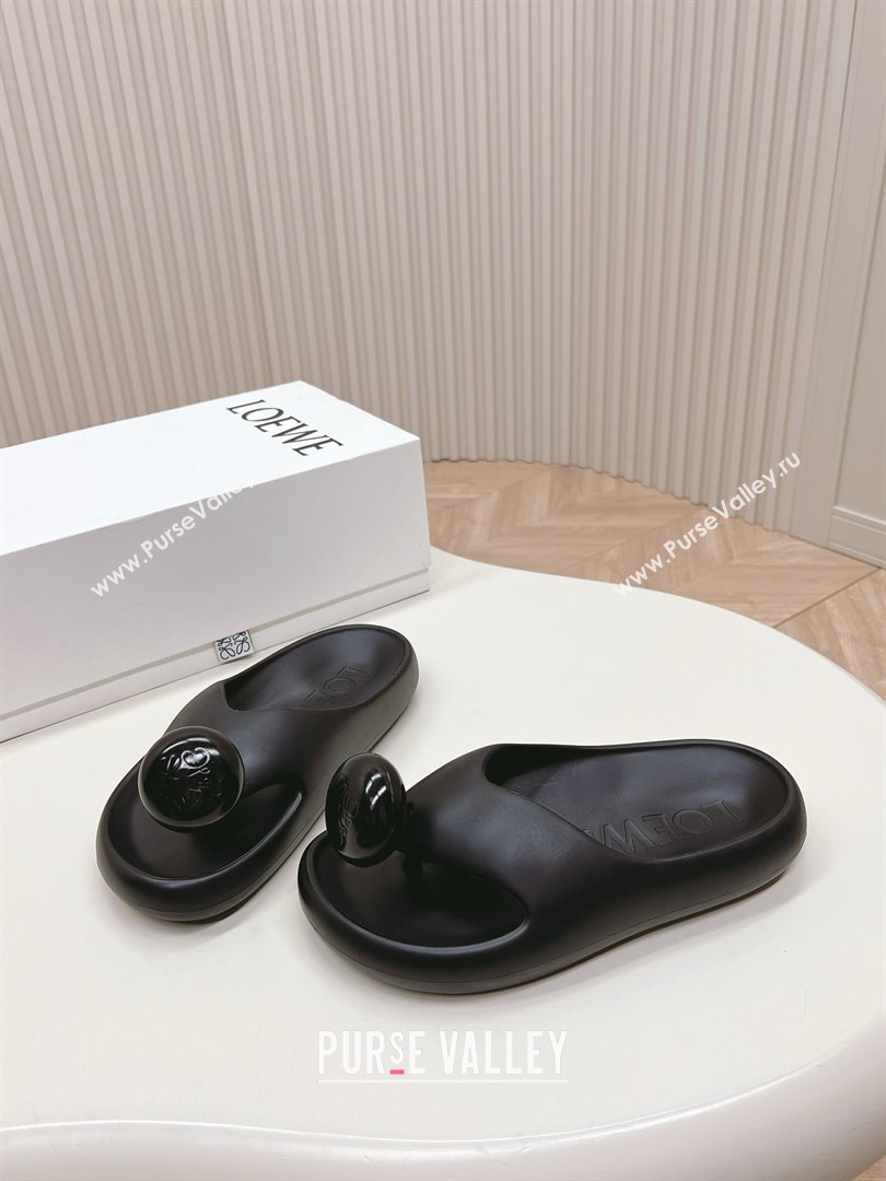 Loewe Paulas Ibiza Bubble rubber thong sandals black 2024 (kaola-240415-06)