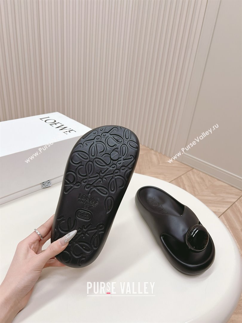 Loewe Paulas Ibiza Bubble rubber thong sandals black 2024 (kaola-240415-06)