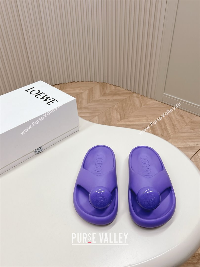 Loewe Paulas Ibiza Bubble rubber thong sandals purple 2024 (kaola-240415-05)