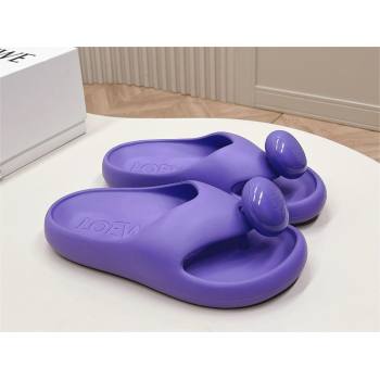 Loewe Paulas Ibiza Bubble rubber thong sandals purple 2024 (kaola-240415-05)