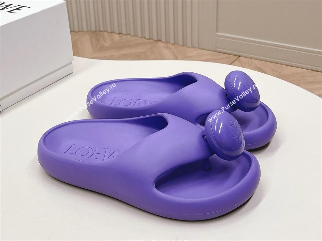 Loewe Paulas Ibiza Bubble rubber thong sandals purple 2024 (kaola-240415-05)