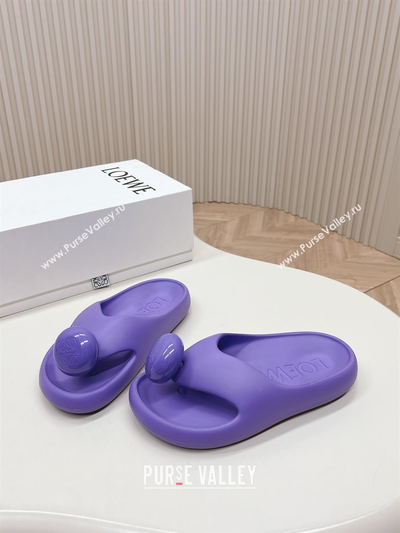 Loewe Paulas Ibiza Bubble rubber thong sandals purple 2024 (kaola-240415-05)