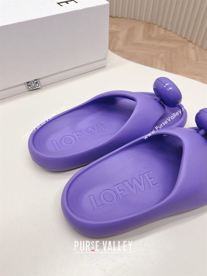 Loewe Paulas Ibiza Bubble rubber thong sandals purple 2024 (kaola-240415-05)