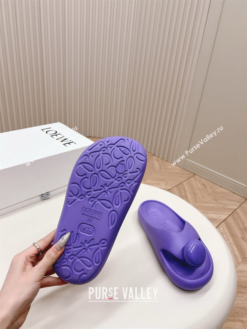 Loewe Paulas Ibiza Bubble rubber thong sandals purple 2024 (kaola-240415-05)