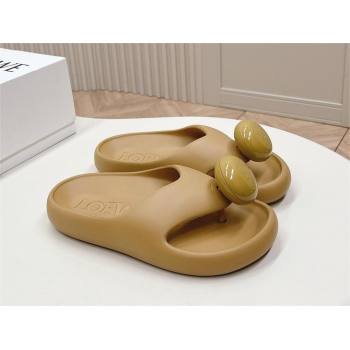 Loewe Paulas Ibiza Bubble rubber thong sandals khaki 2024 (kaola-240415-08)