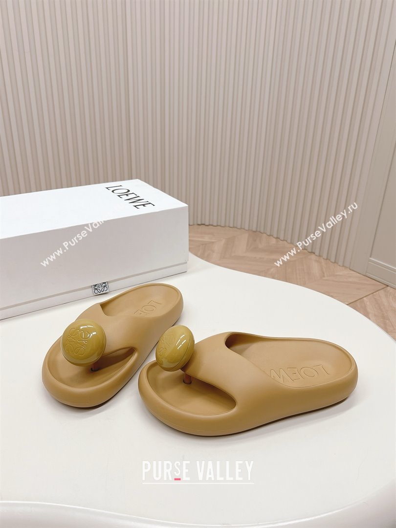 Loewe Paulas Ibiza Bubble rubber thong sandals khaki 2024 (kaola-240415-08)