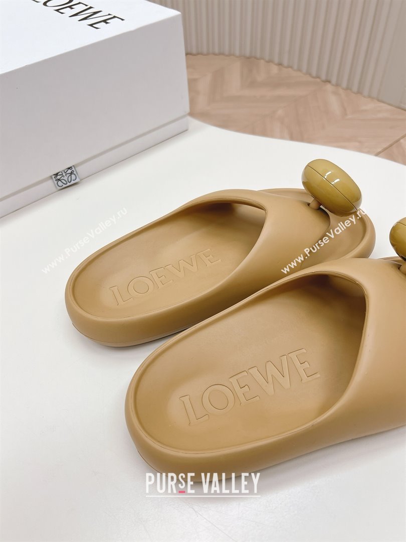 Loewe Paulas Ibiza Bubble rubber thong sandals khaki 2024 (kaola-240415-08)