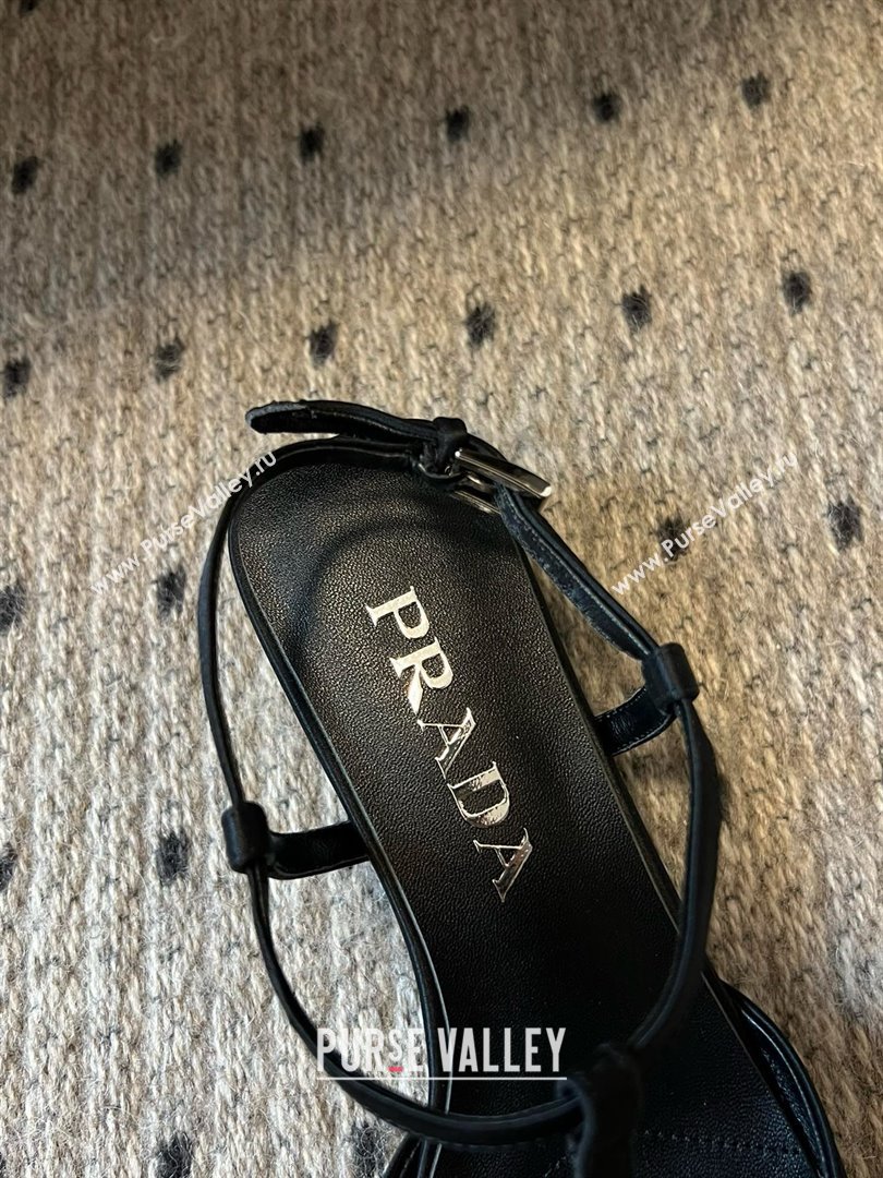 Prada Heel 3.5cm Satin slingback pumps BLACK Spring 2024 (MODENG-240415-25)