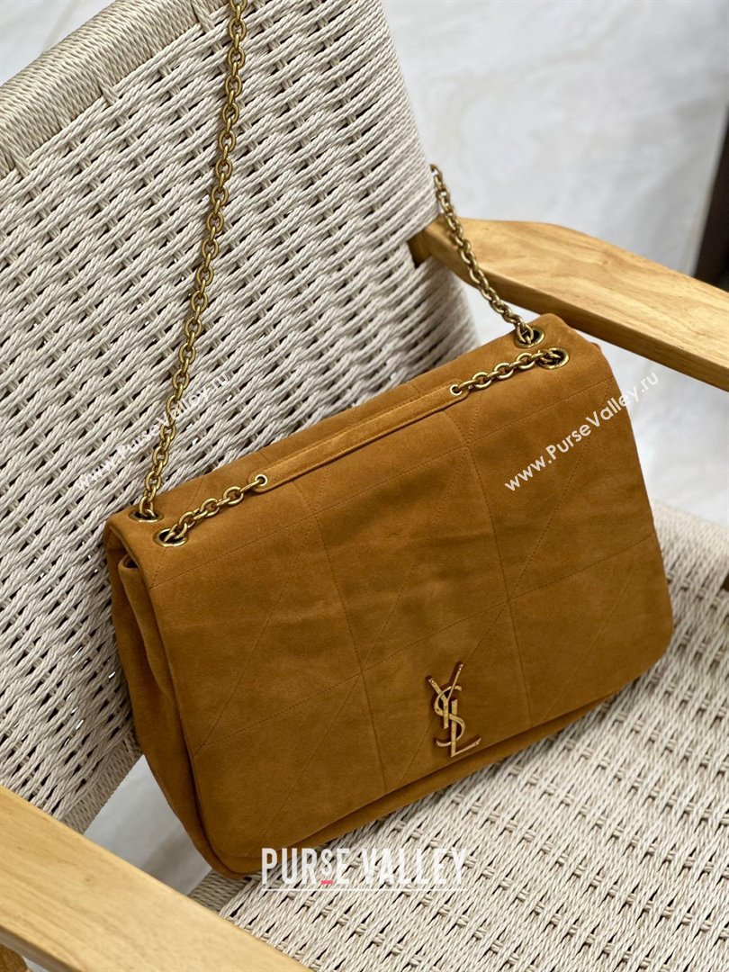 Saint Laurent Large Jamie bag in suede BROWN CARAMEL (original quality) (bige-231101-15)