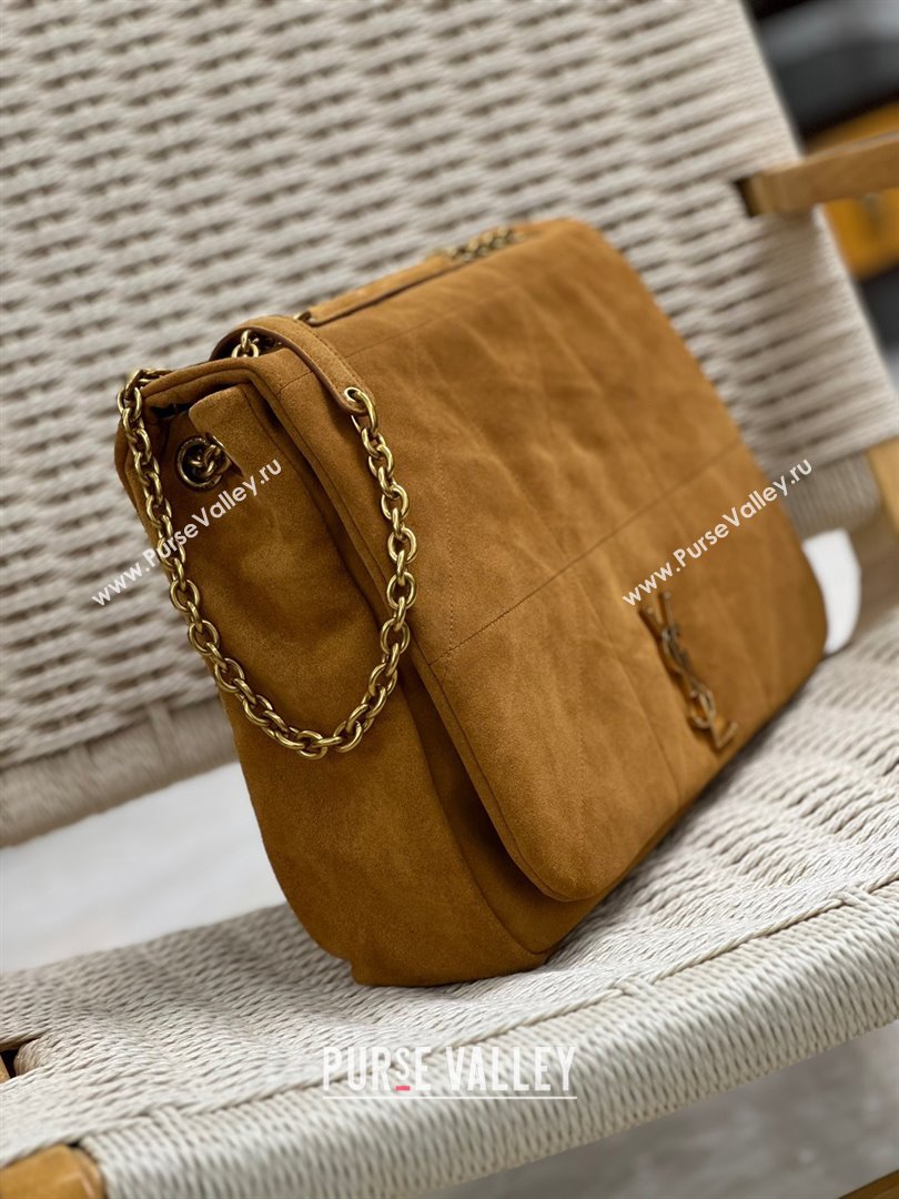 Saint Laurent Large Jamie bag in suede BROWN CARAMEL (original quality) (bige-231101-15)