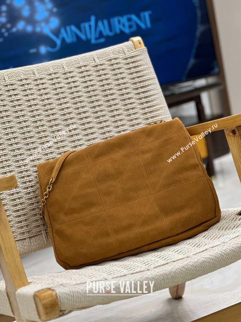 Saint Laurent Large Jamie bag in suede BROWN CARAMEL (original quality) (bige-231101-15)
