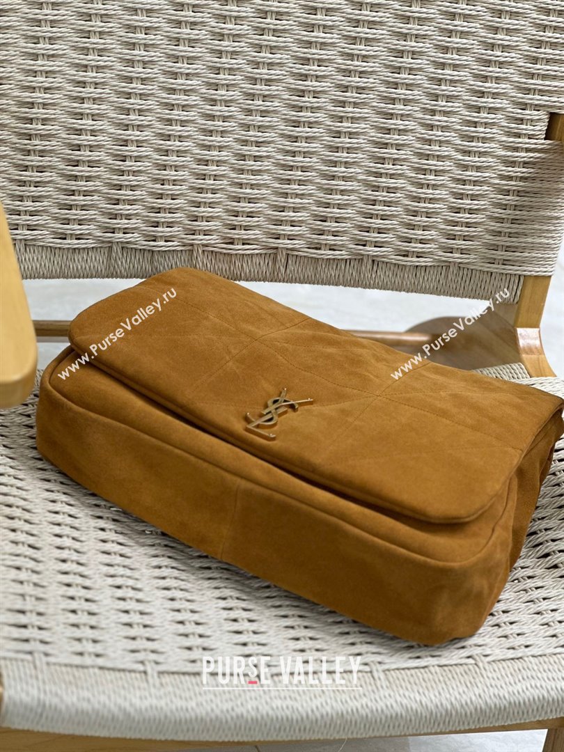 Saint Laurent Large Jamie bag in suede BROWN CARAMEL (original quality) (bige-231101-15)
