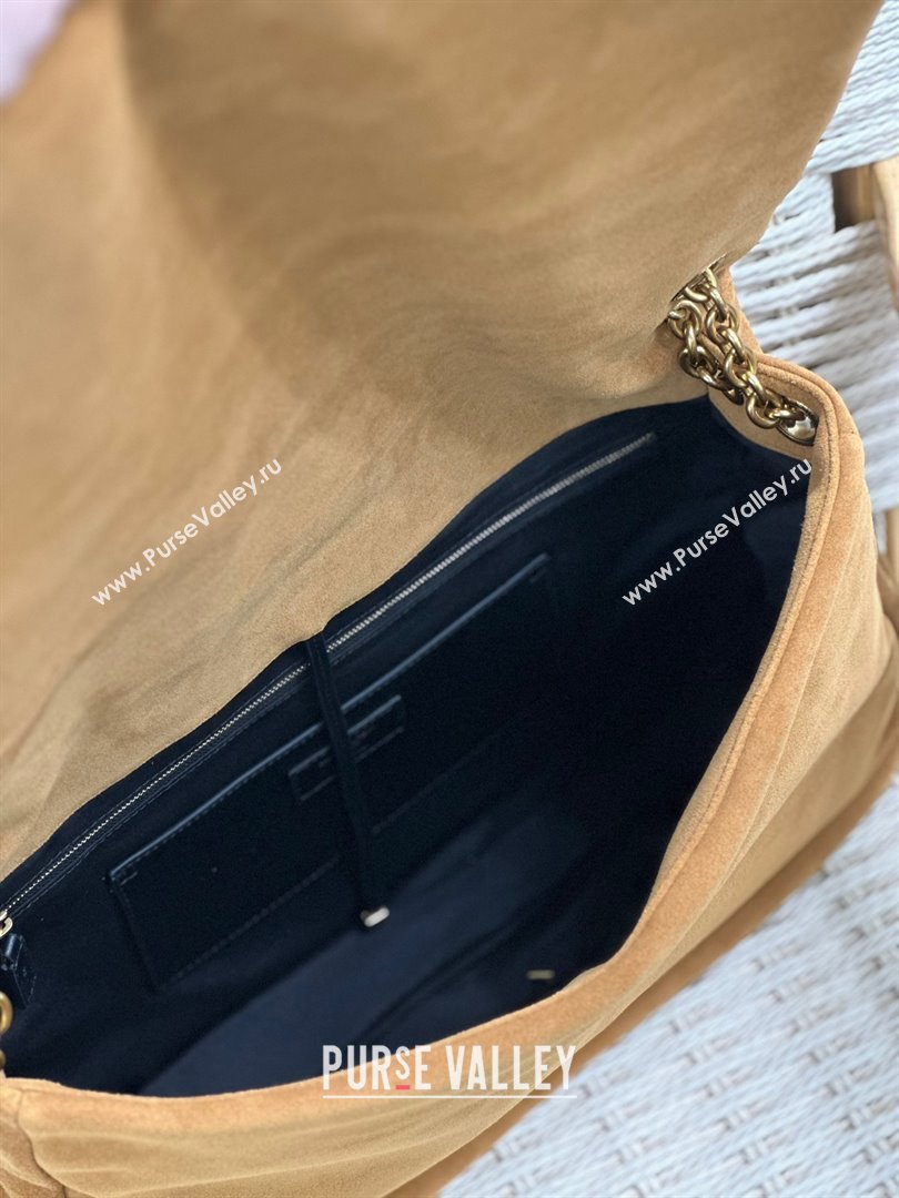 Saint Laurent Large Jamie bag in suede BROWN CARAMEL (original quality) (bige-231101-15)