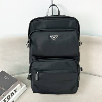 PRADA Re-Nylon and Saffiano leather backpack black 2VZ101 2023 (YANZI-231204-02)