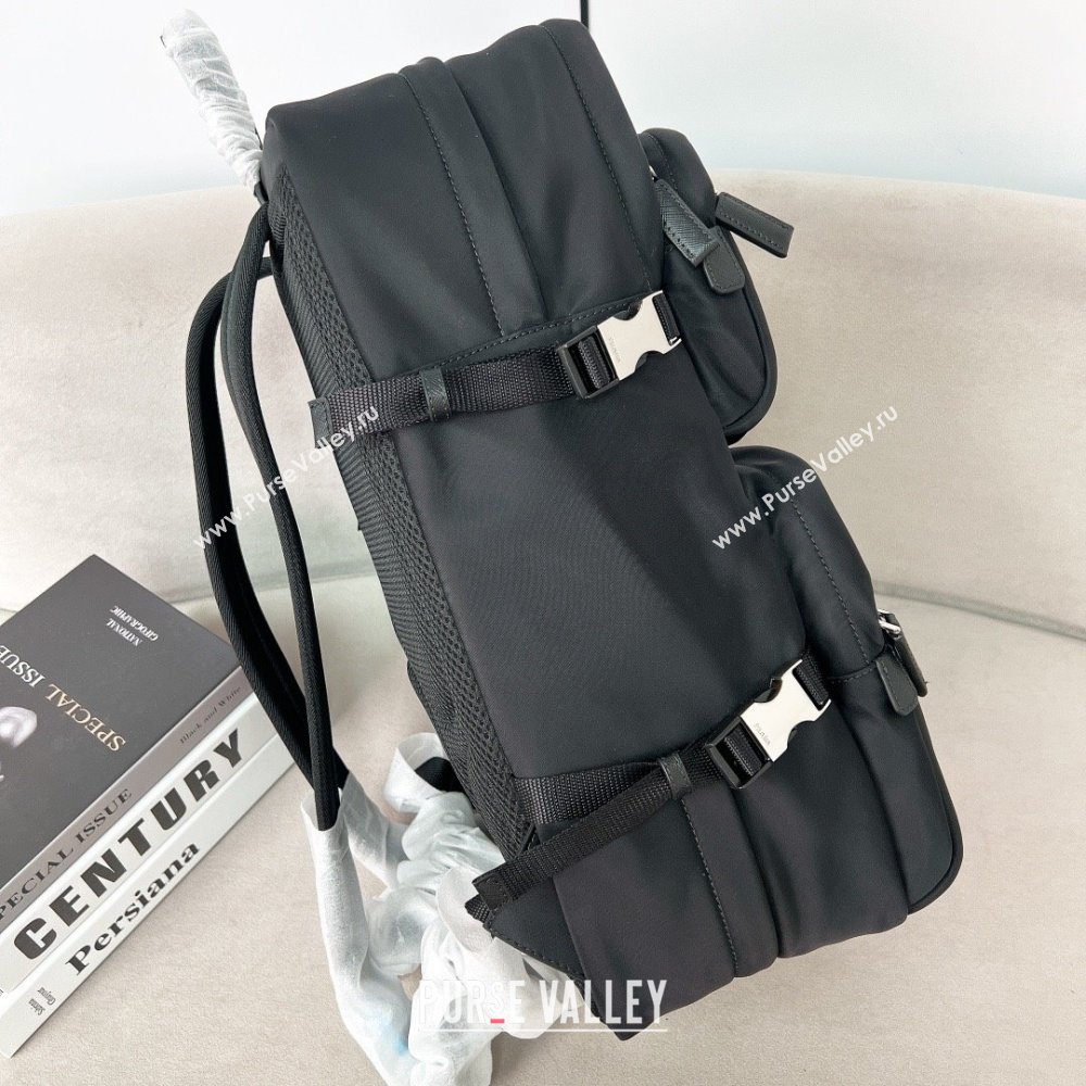 PRADA Re-Nylon and Saffiano leather backpack black 2VZ101 2023 (YANZI-231204-02)