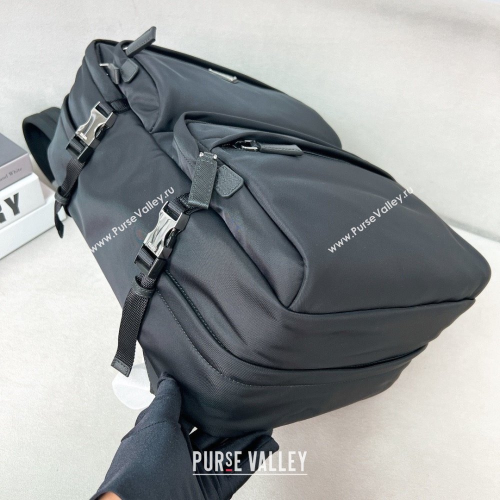 PRADA Re-Nylon and Saffiano leather backpack black 2VZ101 2023 (YANZI-231204-02)