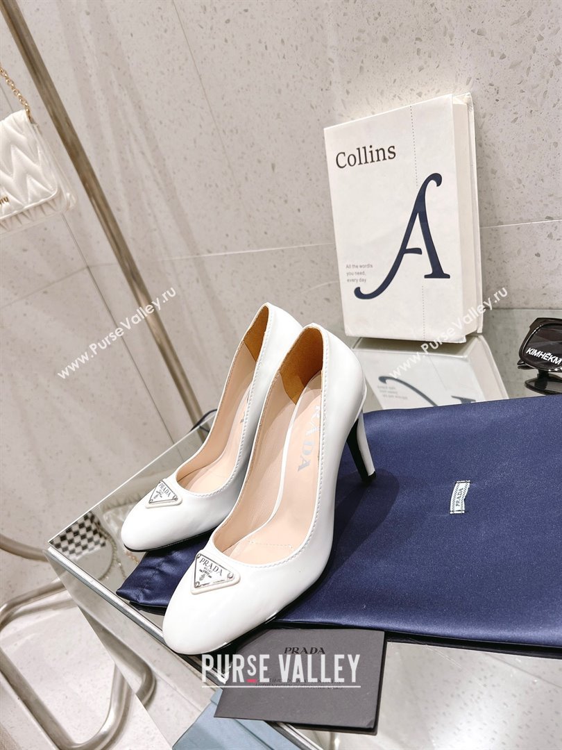 Prada Patent leather pumps white 1I160N 2023 (kaola-231024-05)
