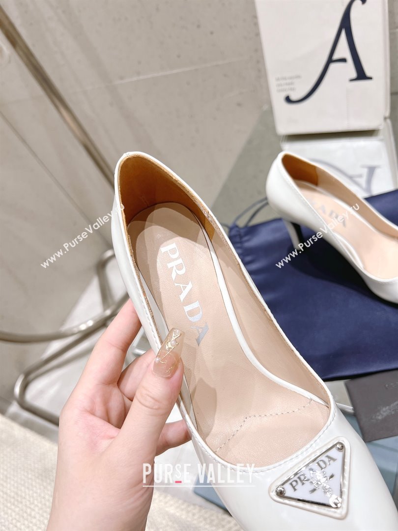 Prada Patent leather pumps white 1I160N 2023 (kaola-231024-05)