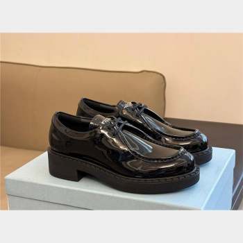 Prada patent leather lace-up shoes black 1E249N 2023 (KAOLA-231024-13)