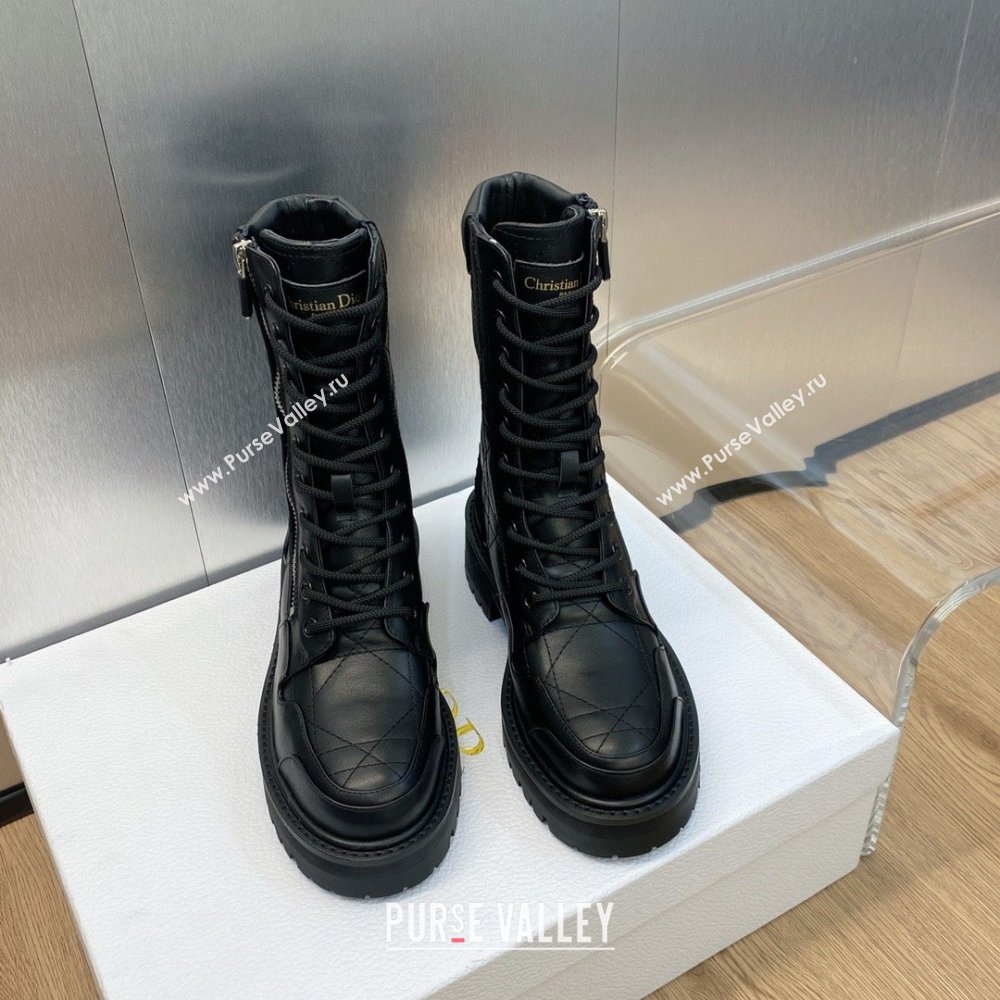 Dior Black Quilted Cannage Calfskin D-Leader Ankle Boot 2023 (jincheng-231024-06)