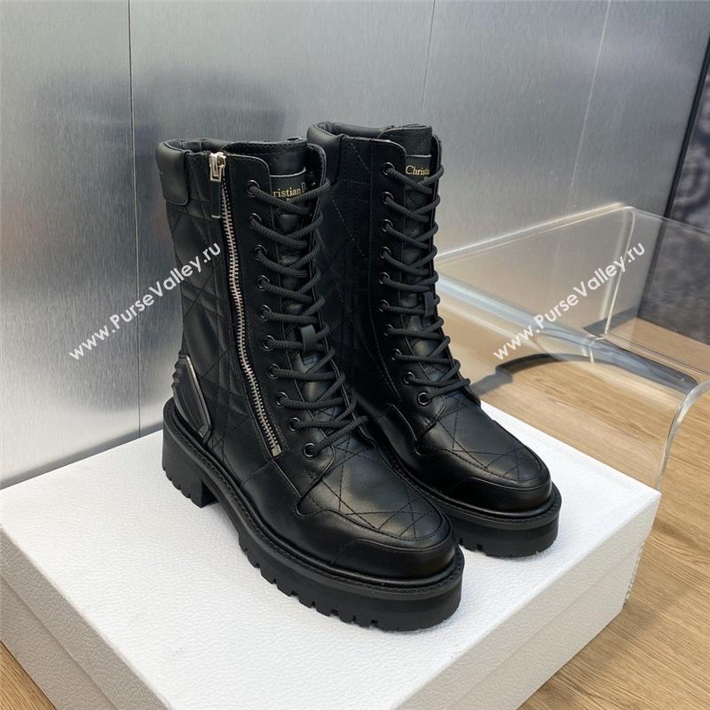 Dior Black Quilted Cannage Calfskin D-Leader Ankle Boot 2023 (jincheng-231024-06)