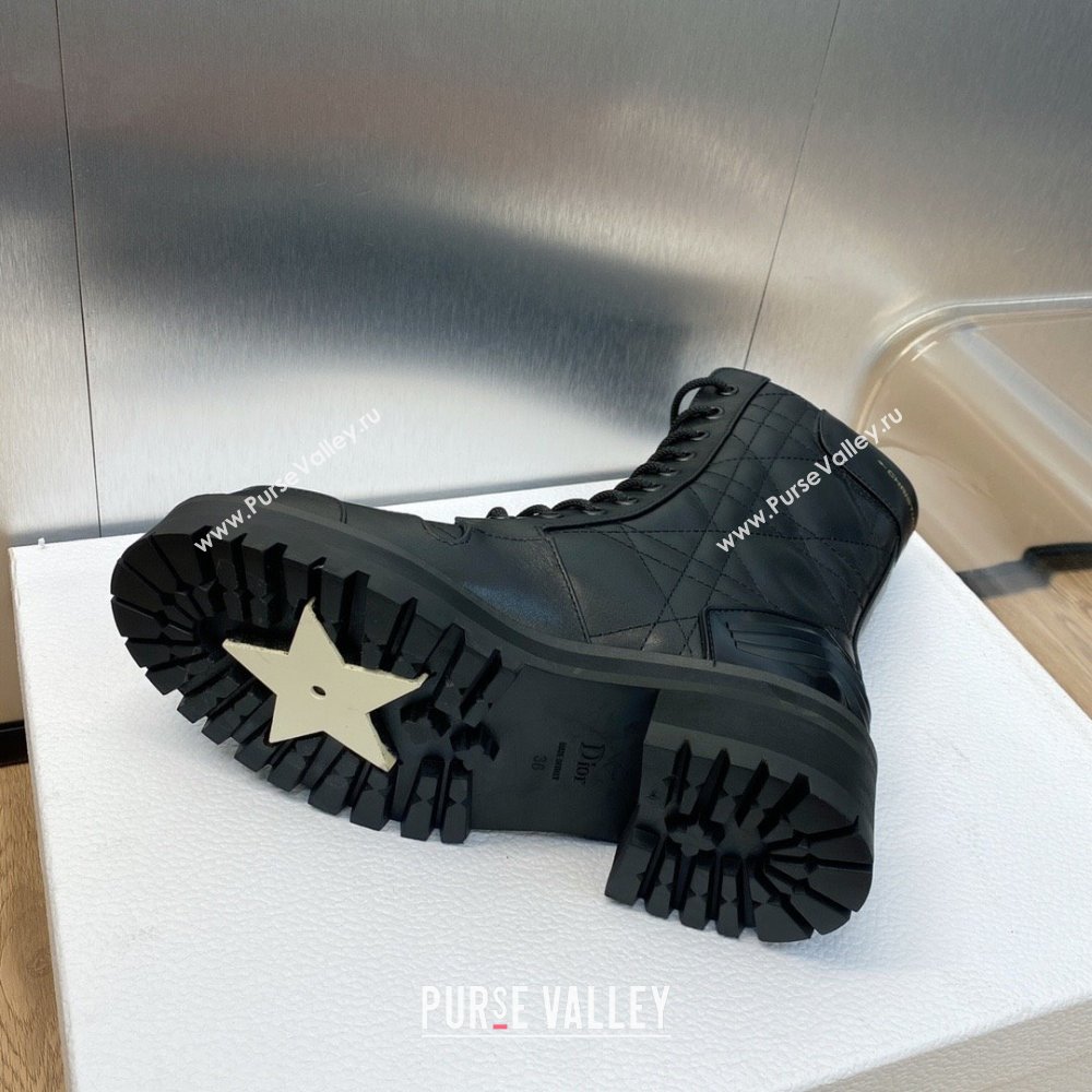 Dior Black Quilted Cannage Calfskin D-Leader Ankle Boot 2023 (jincheng-231024-06)