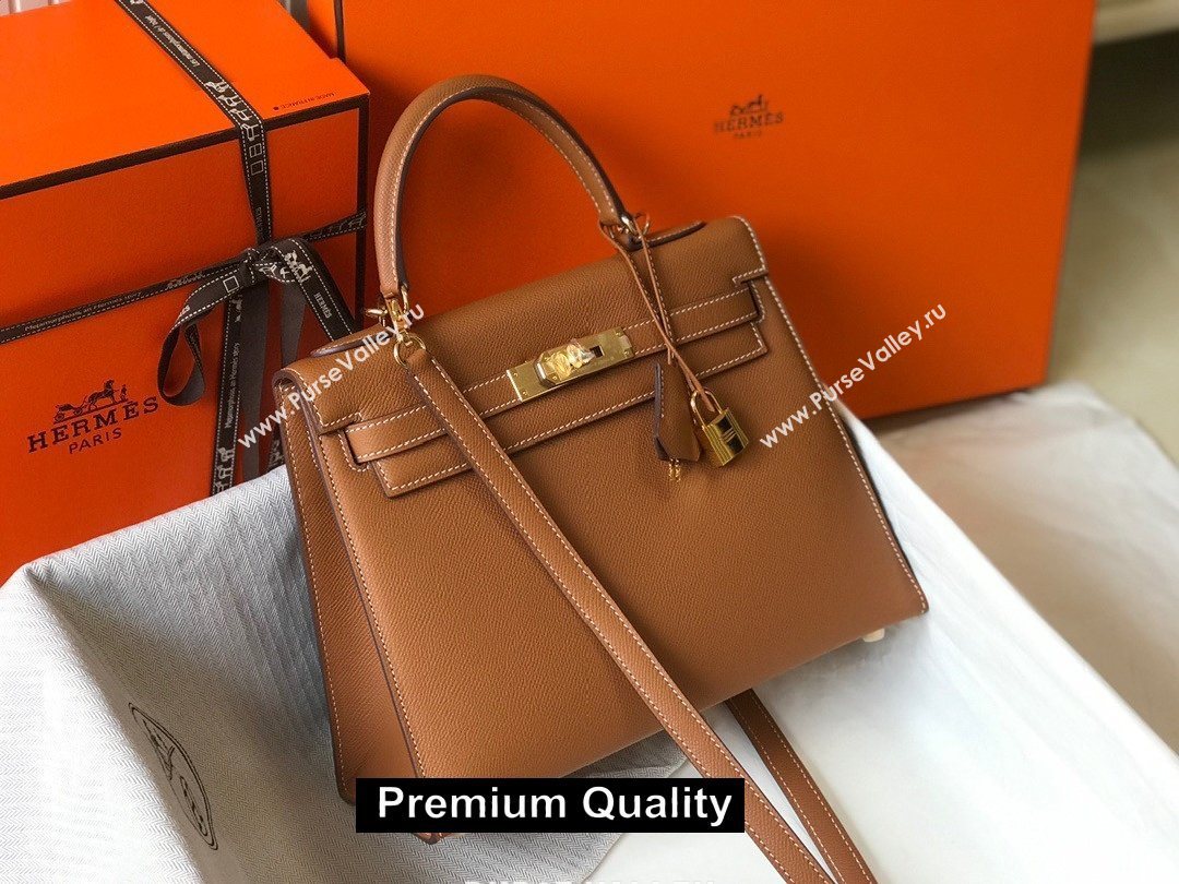 Hermes Kelly 25/28/32cm Bag in epsom Leather with golden hardware camel (fuli-5910)