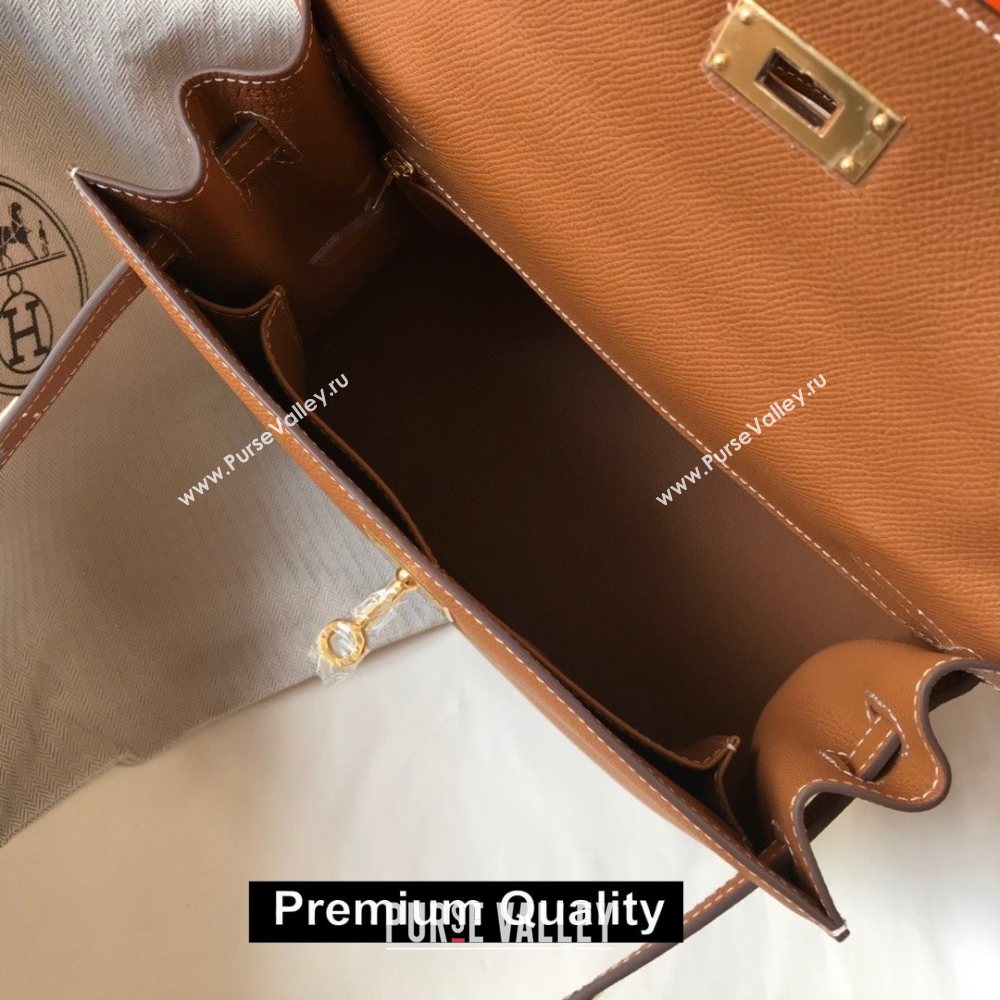 Hermes Kelly 25/28/32cm Bag in epsom Leather with golden hardware camel (fuli-5910)