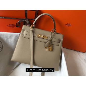 Hermes Kelly 25/28/32cm Bag in epsom Leather with golden hardware Etoupe (fuli-5297)