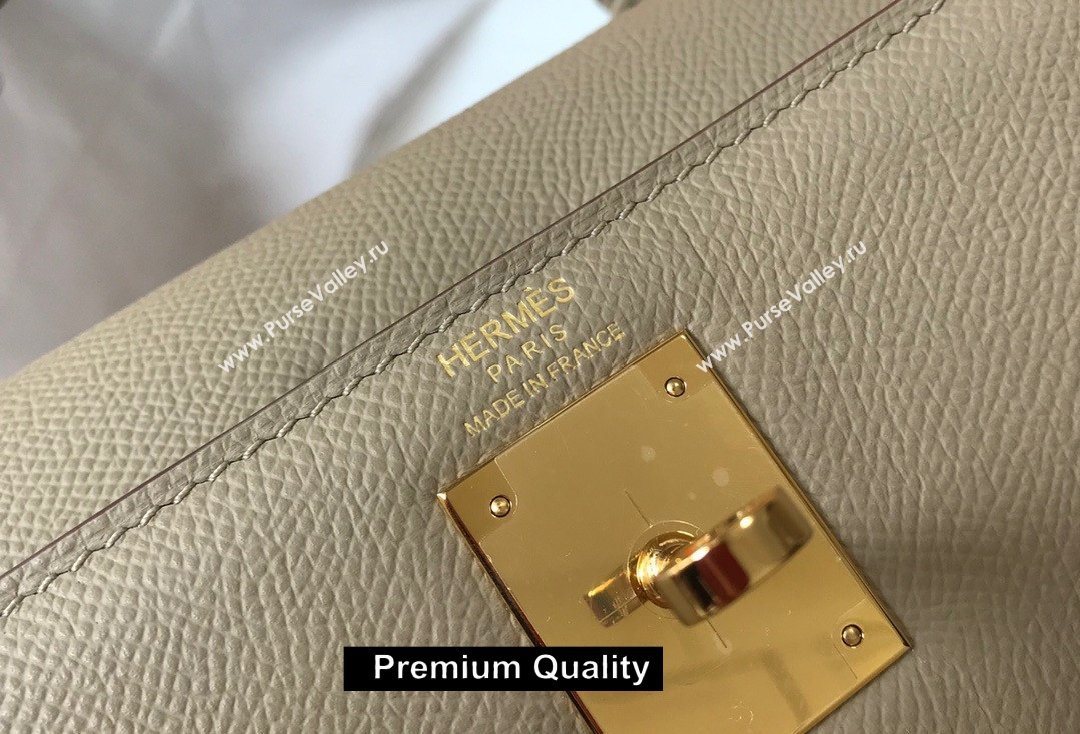 Hermes Kelly 25/28/32cm Bag in epsom Leather with golden hardware Etoupe (fuli-5297)