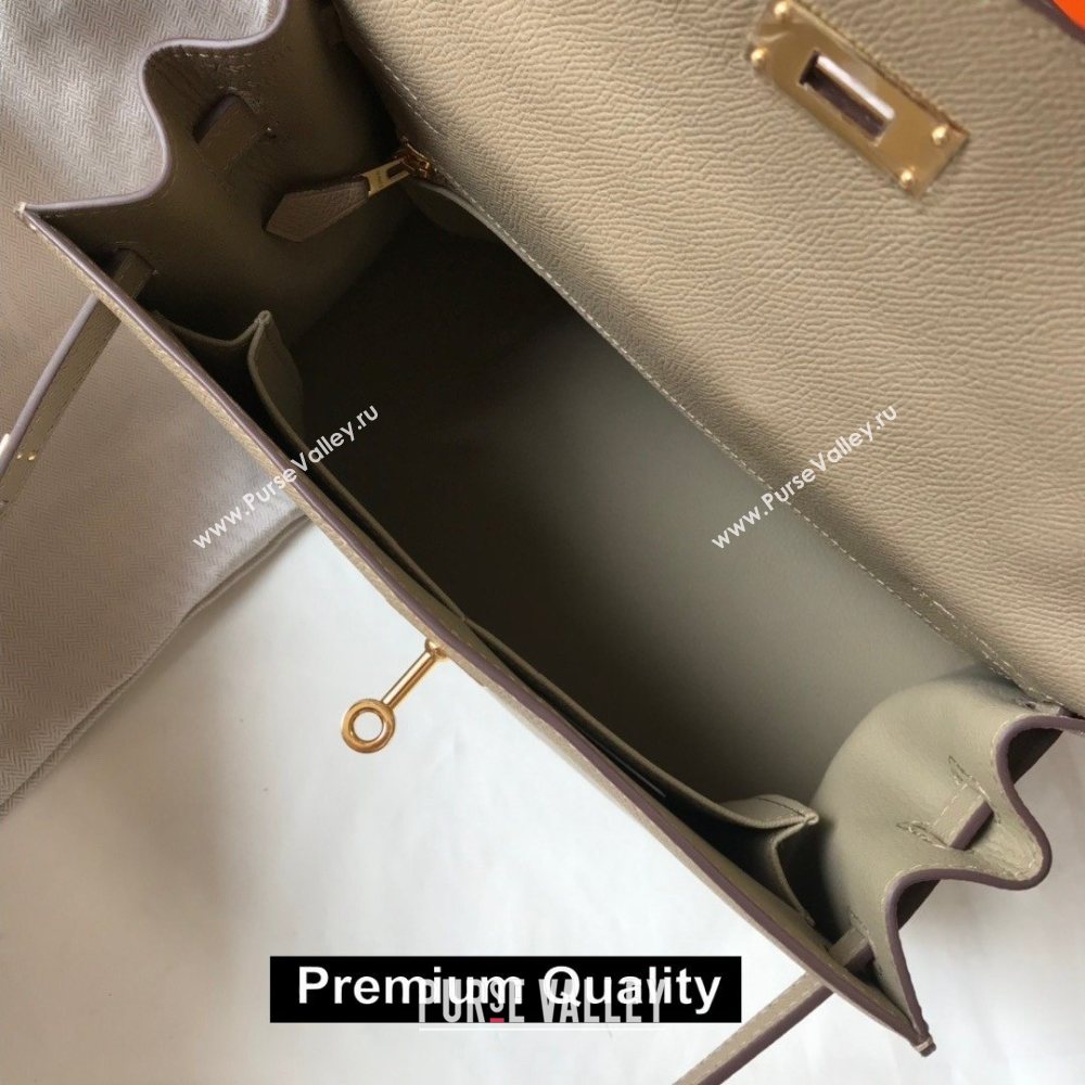 Hermes Kelly 25/28/32cm Bag in epsom Leather with golden hardware Etoupe (fuli-5297)