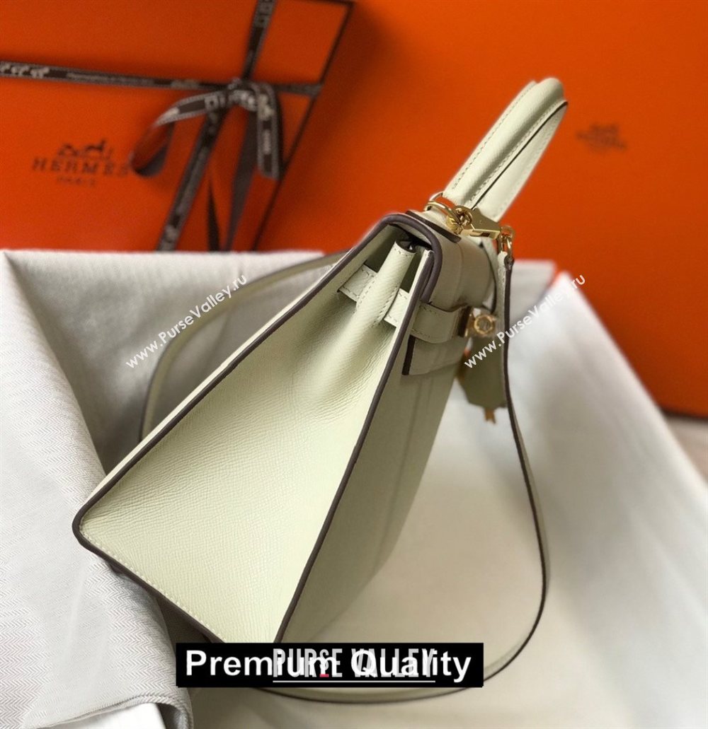 Hermes Kelly 25/28/32cm Bag in epsom Leather with golden hardware white (fuli-6307)