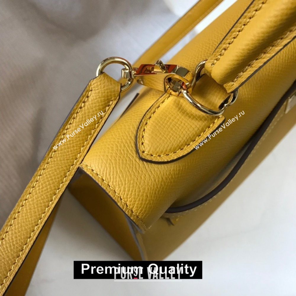 Hermes Kelly 25/28/32cm Bag in epsom Leather with golden hardware yellow (fuli-5679)