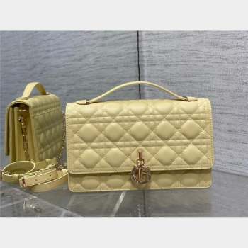 Miss Dior Top Handle Bag in Pastel Yellow Cannage Lambskin 2023 (xxg-231024-02)